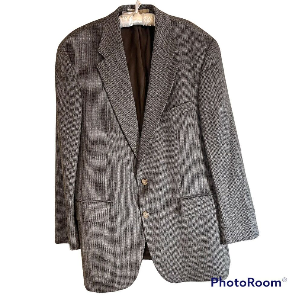 CHAPS Ralph Lauren 44R Men's Brown Silk Wool Blazer Sport Coat Jacket